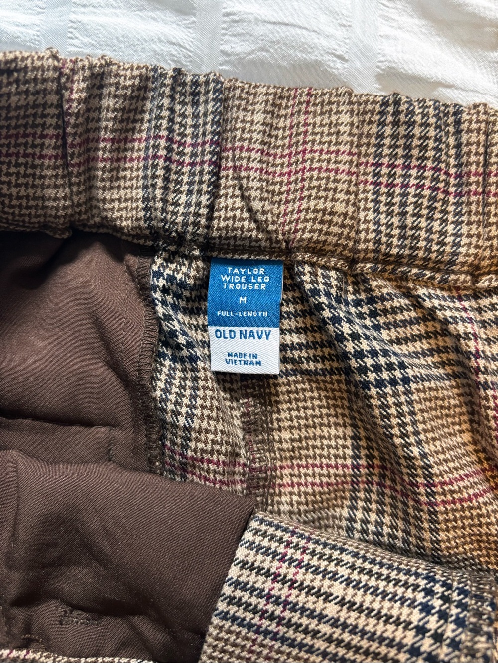 Old Navy women’s Taylor Wide Leg Trouser Plaid Dress Pants - Picture 7 of 7